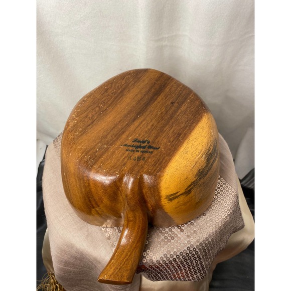 Vintage Set of Two (2) Hawaiian Large Monkeypod Wood Serving Snack Bowls - Picture 4 of 15